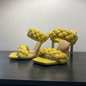 Steve Madden heels. Fun pop of color for the summer.